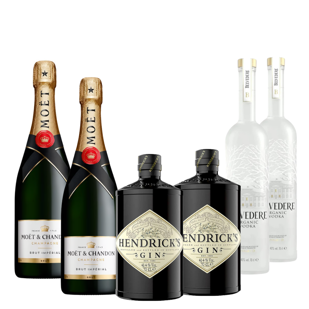 Champagne, Gin & Vodka Bundle - MOET, Hendricks & Belvedere