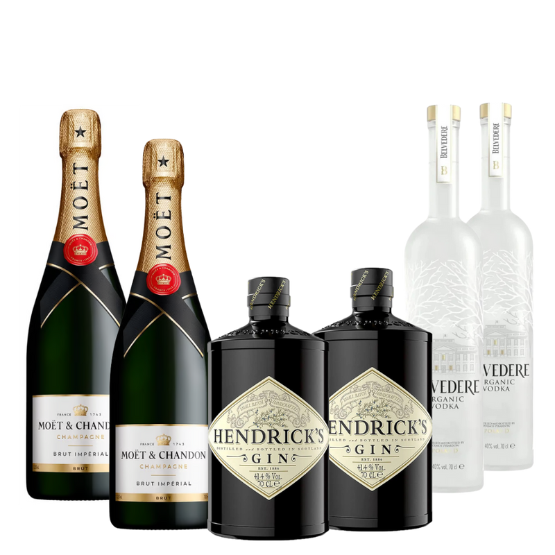 Champagne, Gin & Vodka Bundle - MOET, Hendricks & Belvedere